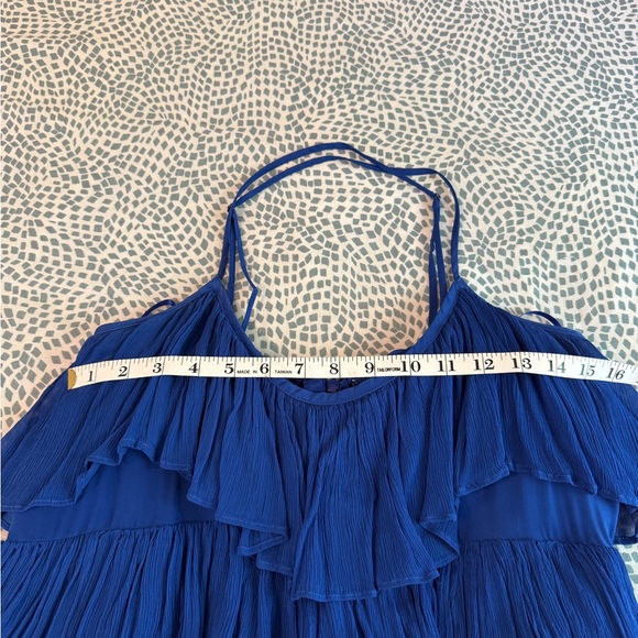 Anthropologie | Royal Blue High-Low Ruffle Dress - Picture 8 of 10